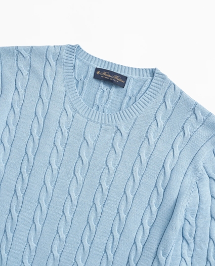 Supima® Cotton Cable Crewneck Sweater, image 2