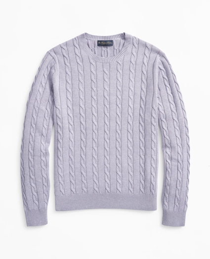 Supima® Cotton Cable Crewneck Sweater, image 1