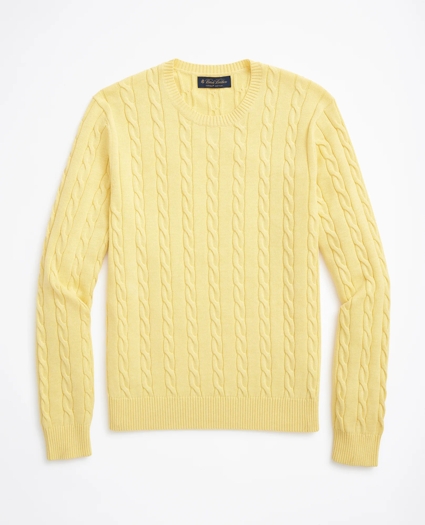Supima® Cotton Cable Crewneck Sweater, image 1