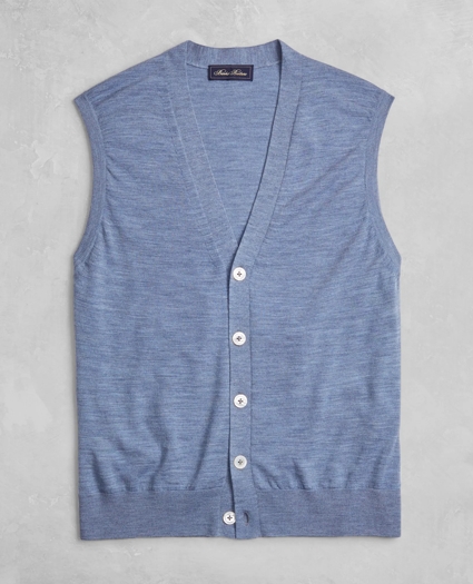 Golden Fleece&reg; 3-D Knit Fine-Gauge Merino Button-Front Vest, image 1