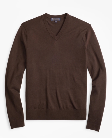 Brooks Brothers Tech Merino Wool V-Neck Sweater, image 1