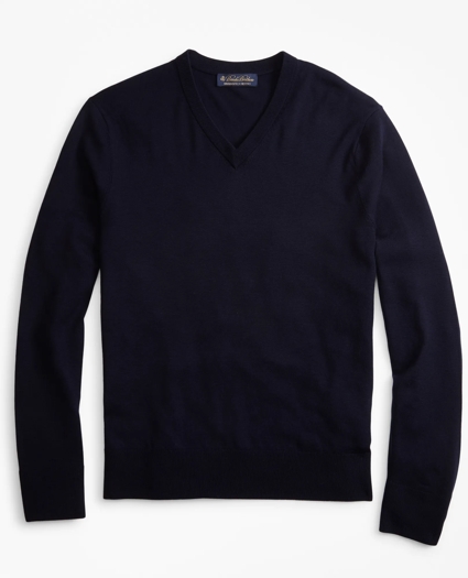 Brooks Brothers Tech Merino Wool V-Neck Sweater, image 1
