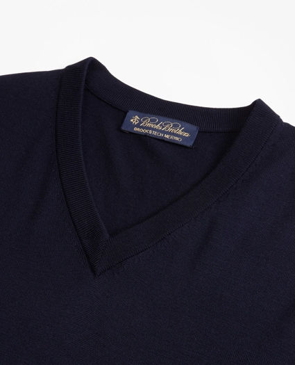 Brooks Brothers Tech Merino Wool V-Neck Sweater, image 2