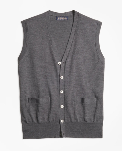 Brooks Brothers Tech Merino Wool Button-Front Vest, image 1