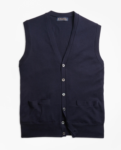 Brooks Brothers Tech Merino Wool Button-Front Vest, image 1