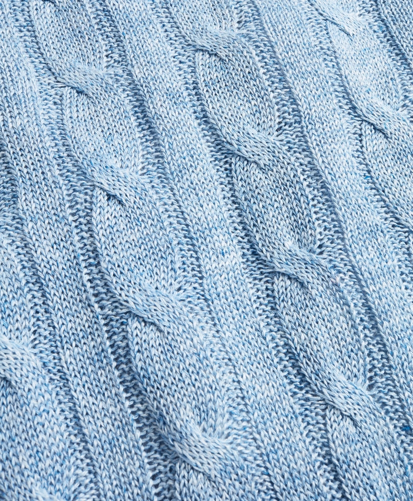 Linen Cable Crewneck Sweater, image 3