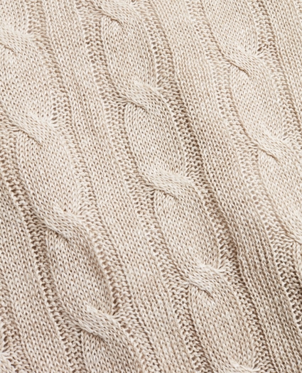 Linen Cable Crewneck Sweater, image 3