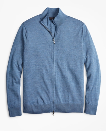 Brooks Brothers Tech Merino Wool Full-Zip Sweater, image 1