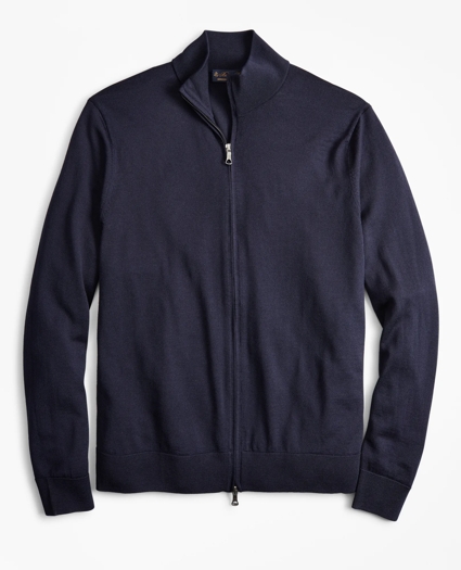 Brooks Brothers Tech Merino Wool Full-Zip Sweater, image 1