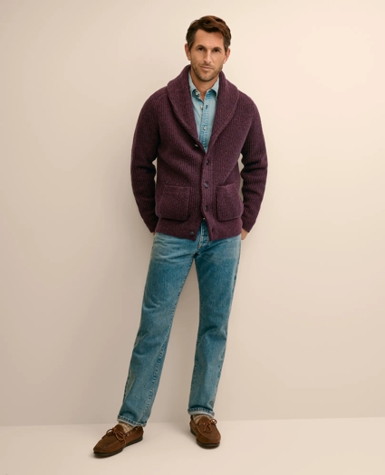 Merino Shawl Collar Cardigan, image 3