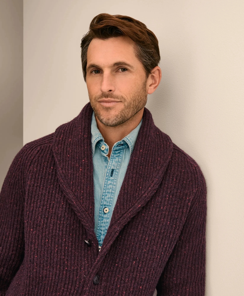 Merino Shawl Collar Cardigan, image 4