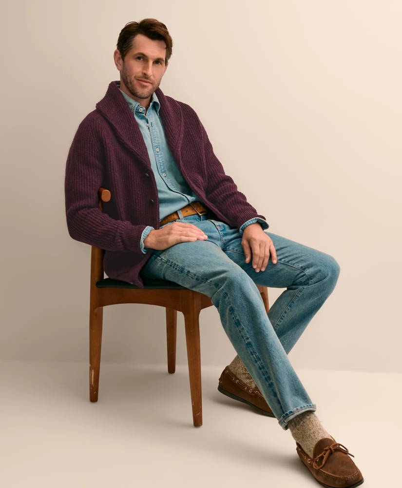 Merino Shawl Collar Cardigan, image 5
