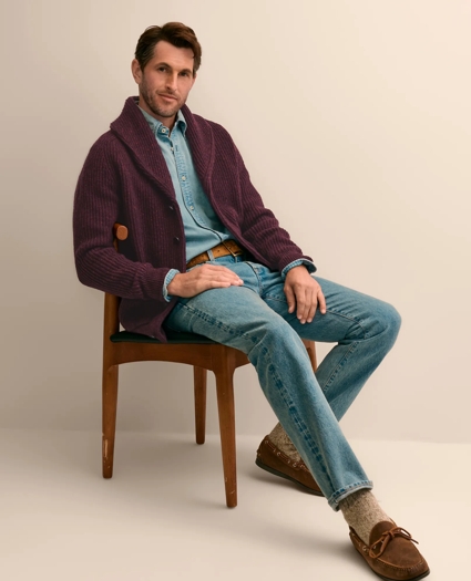 Merino Shawl Collar Cardigan, image 5