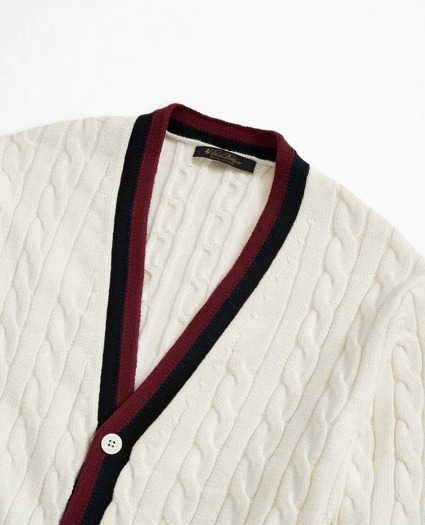 Vintage-Inspired Supima® Cotton Tennis Cardigan, image 2
