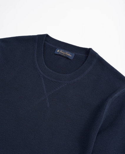 Cotton Pique Crewneck Sweater, image 2