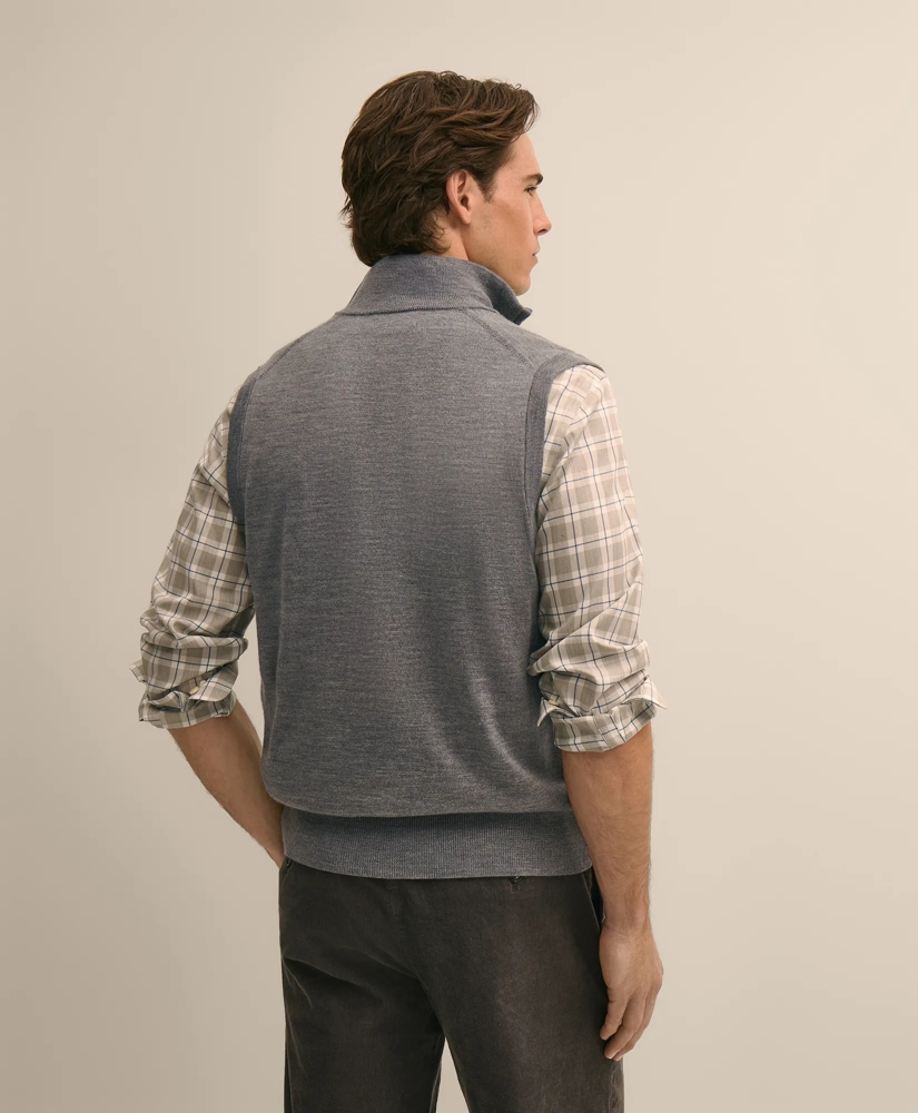 Merino Wool Half-Zip Vest, image 2