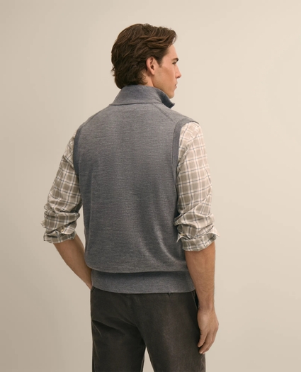 Merino Wool Half-Zip Vest, image 2