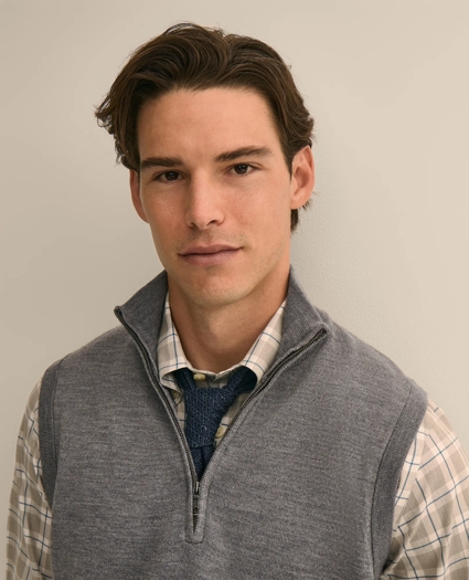 Merino Wool Half-Zip Vest, image 3