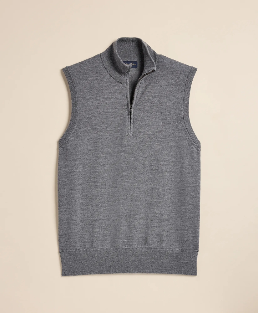 Merino Wool Half-Zip Vest, image 4