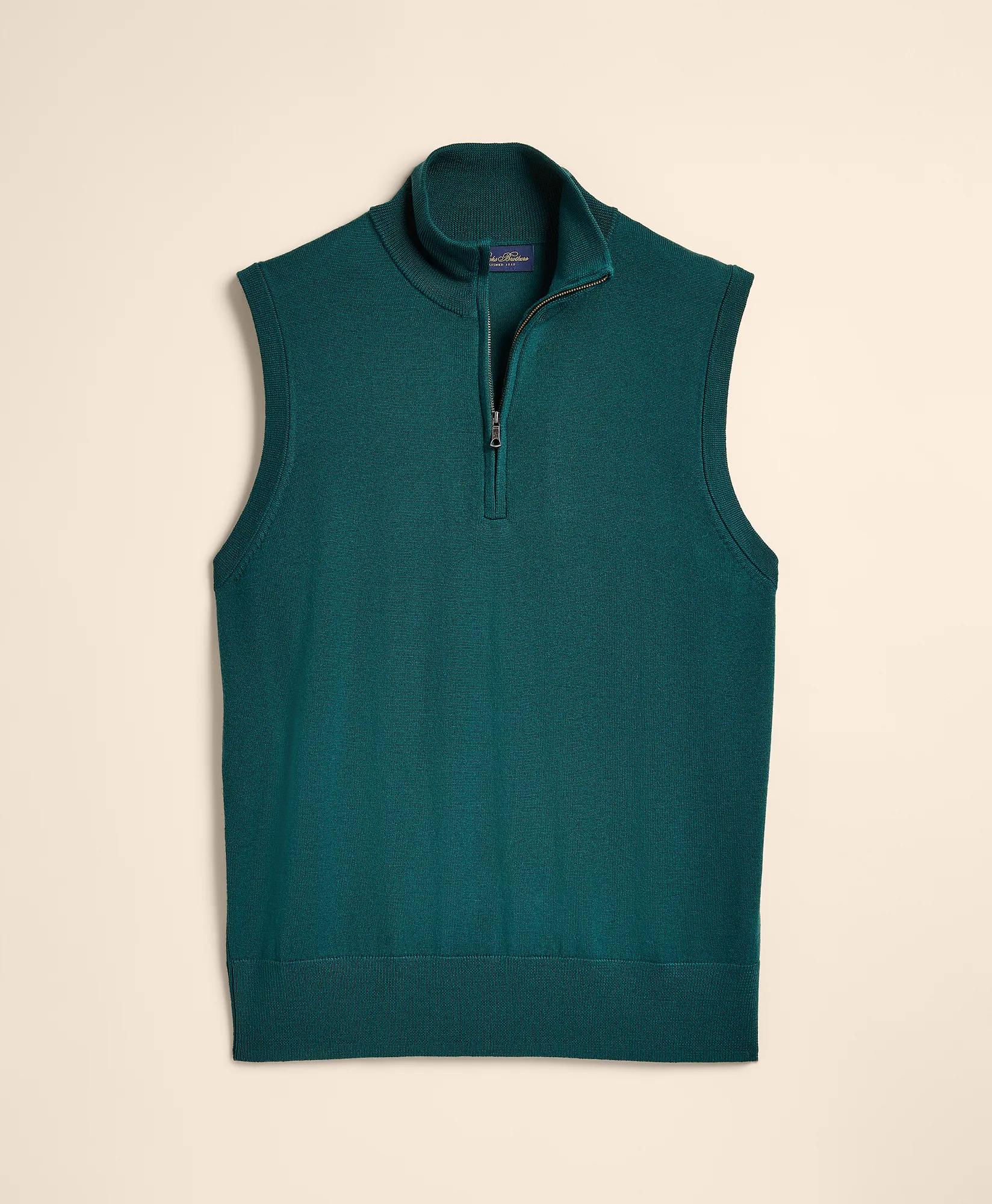 Merino Wool Half-Zip Vest, image 1