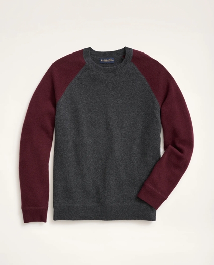 Wool Cashmere Color-Block Crewneck Sweater, image 1