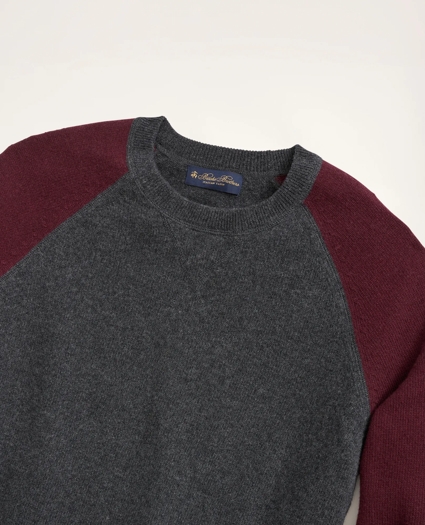 Wool Cashmere Color-Block Crewneck Sweater, image 2