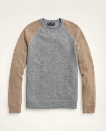 Wool Cashmere Color-Block Crewneck Sweater, image 1