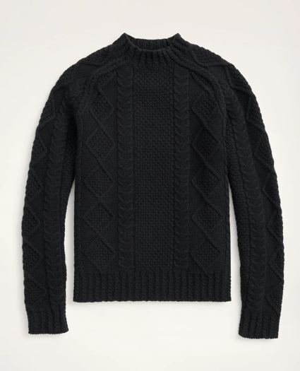 Aran Cable Mockneck Sweater, image 1