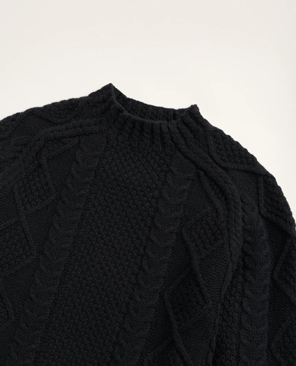 Aran Cable Mockneck Sweater, image 2