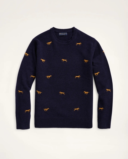 Horse Motif Crewneck Sweater, image 1