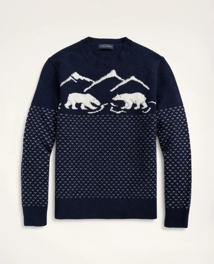 Polar Bear Lambswool Crewneck Sweater, image 1