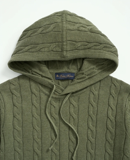 Cotton Cable Knit Hoodie Sweater, image 2