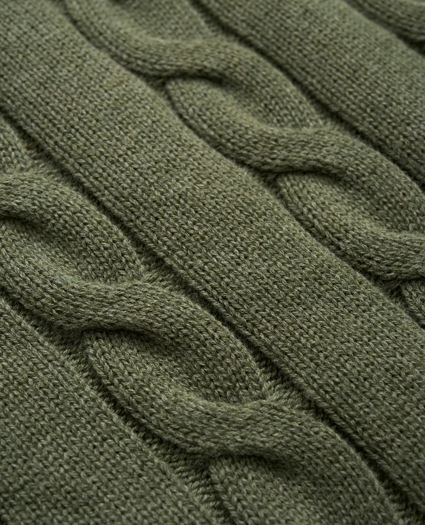 Cotton Cable Knit Hoodie Sweater, image 3