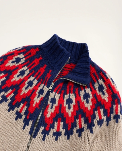Handknit Fair Isle Full-Zip, image 2