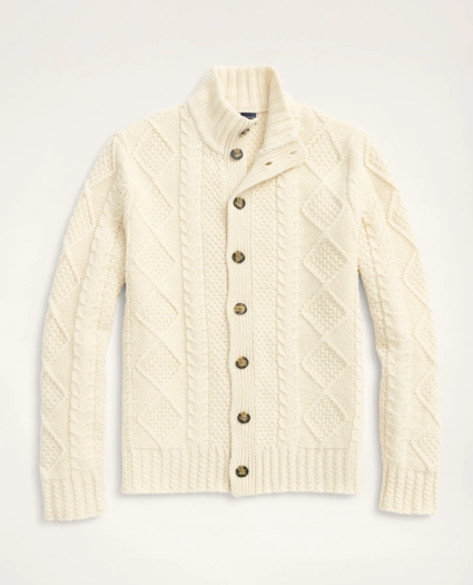 Merino Aran Cable Cardigan, image 1