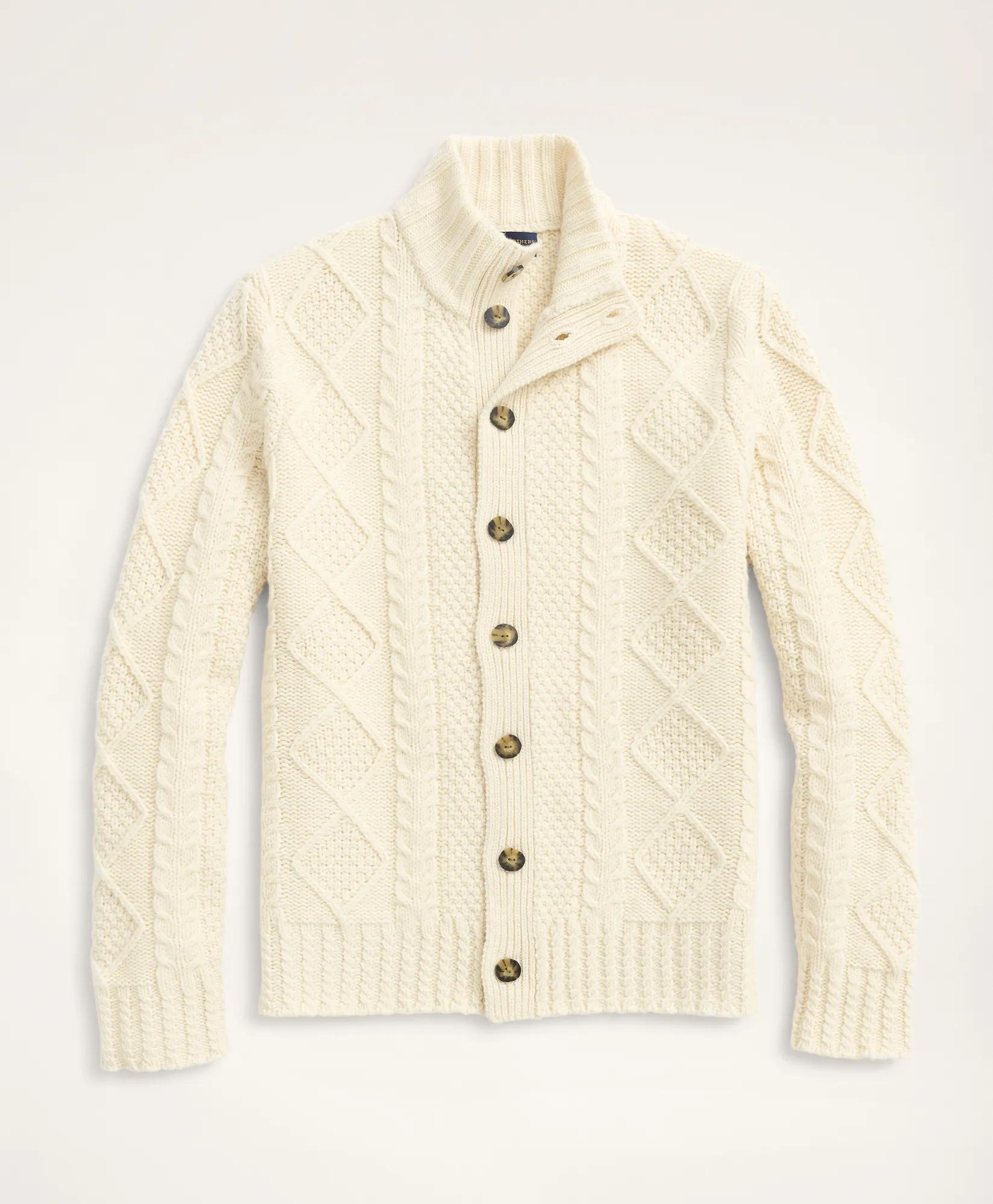 Merino Aran Cable Cardigan, image 1