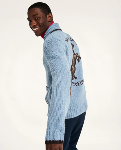 Valley Ranch Handknit Horse Motif Sweater Jacket, image 4