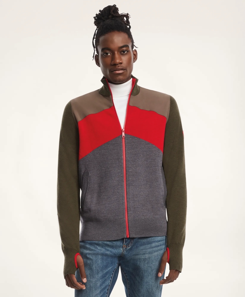 Brooks Brothers x SPYDER Color-Block Ski Full Zip Cardigan Sweater, image 2