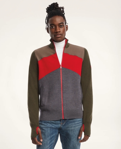 Brooks Brothers x SPYDER Color-Block Ski Full Zip Cardigan Sweater, image 2