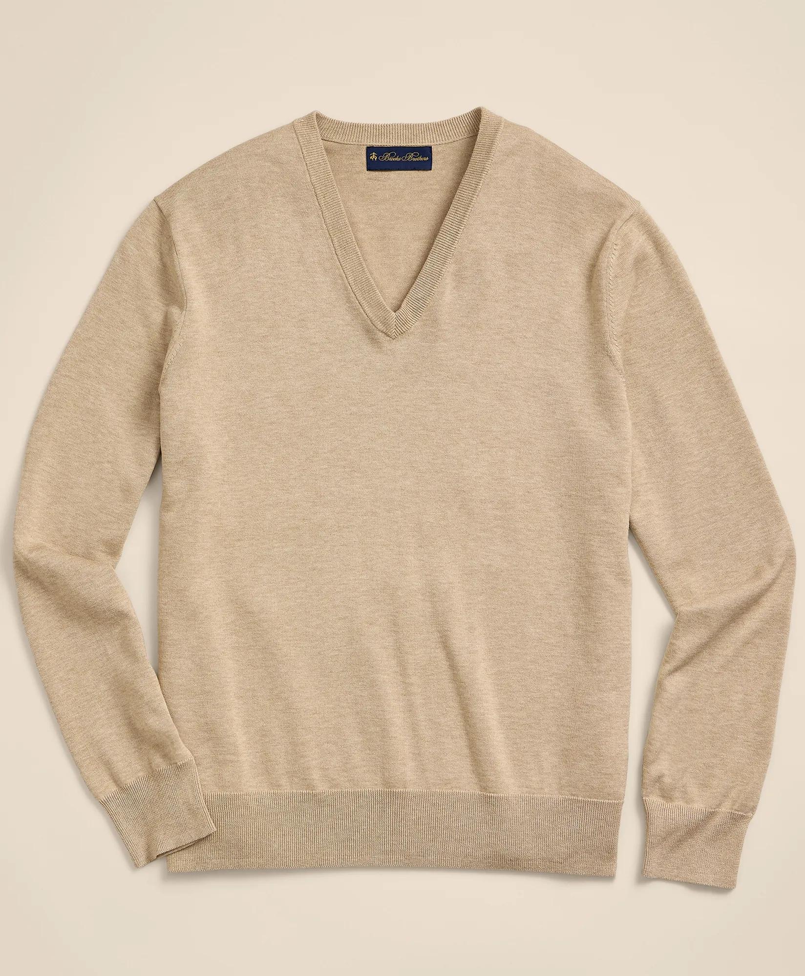Supima&reg; Cotton V-Neck Sweater, image 1
