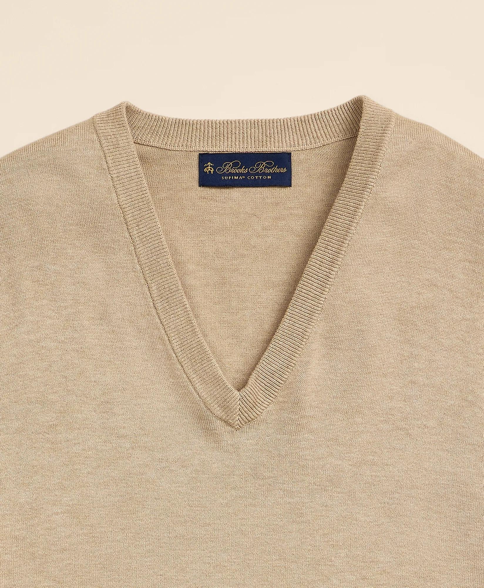 Supima&reg; Cotton V-Neck Sweater, image 2