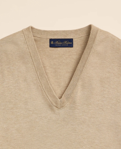 Supima&reg; Cotton V-Neck Sweater, image 2
