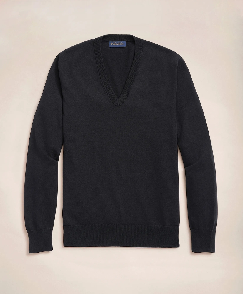 Supima&reg; Cotton V-Neck Sweater, image 3