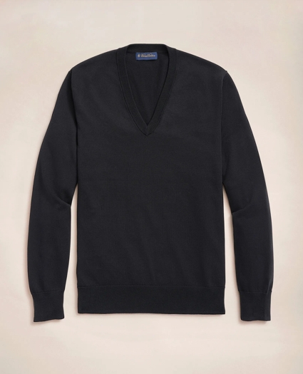 Supima&reg; Cotton V-Neck Sweater, image 3