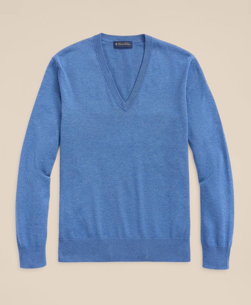 Supima&reg; Cotton V-Neck Sweater, image 2