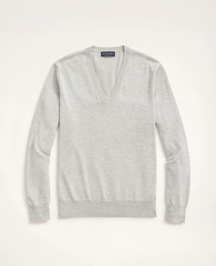 Supima® Cotton V-Neck Sweater, image 1