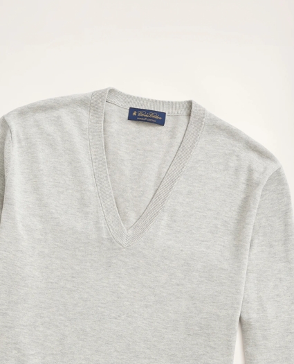 Supima® Cotton V-Neck Sweater, image 2