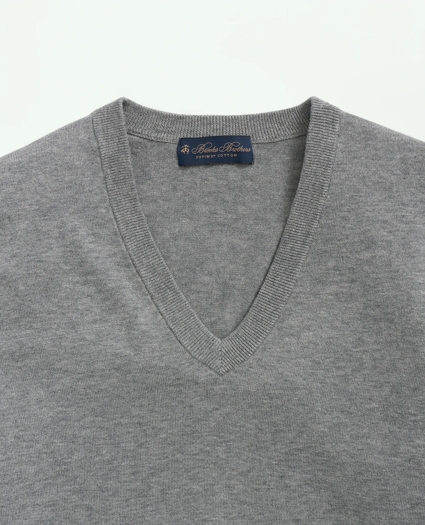 Supima® Cotton V-Neck Sweater, image 2