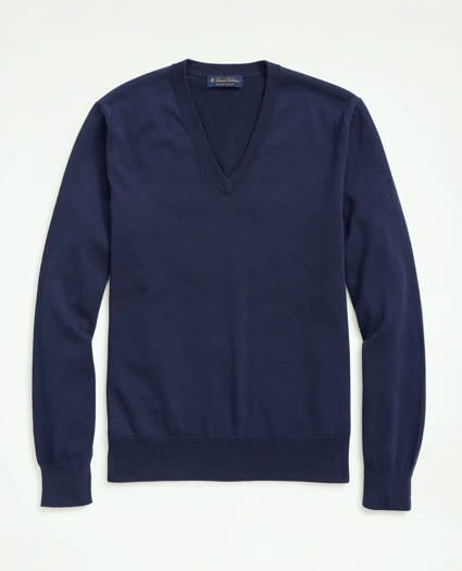 Supima® Cotton V-Neck Sweater, image 1