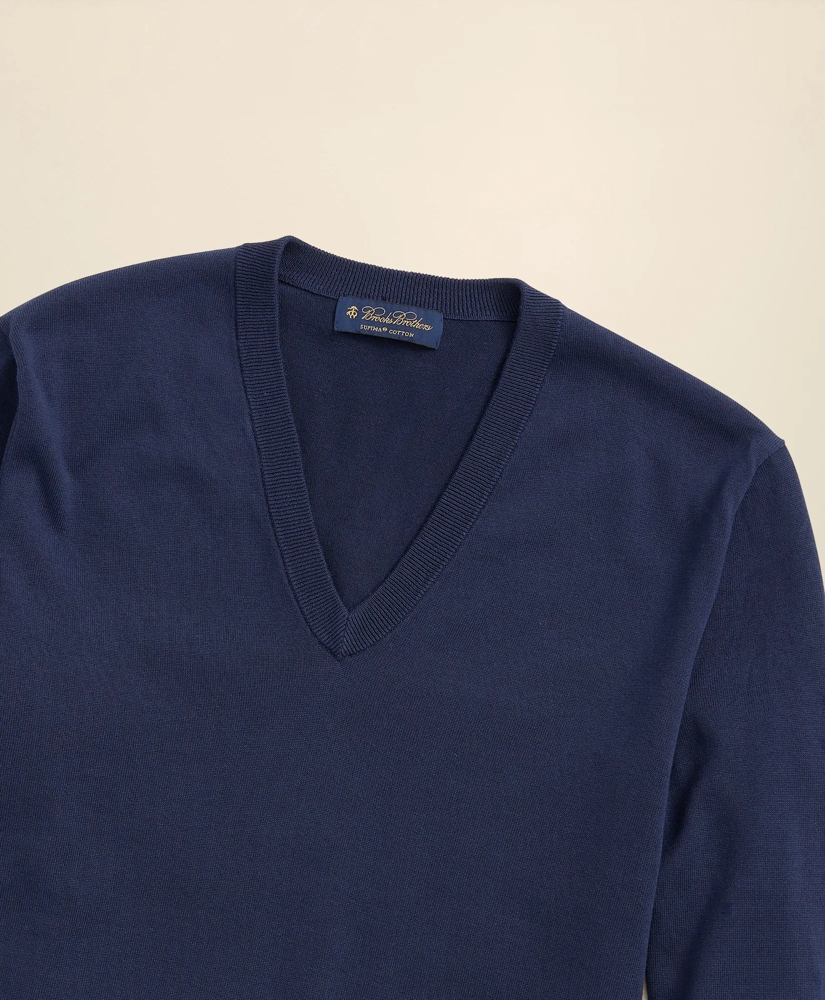 Supima&reg; Cotton V-Neck Sweater, image 5